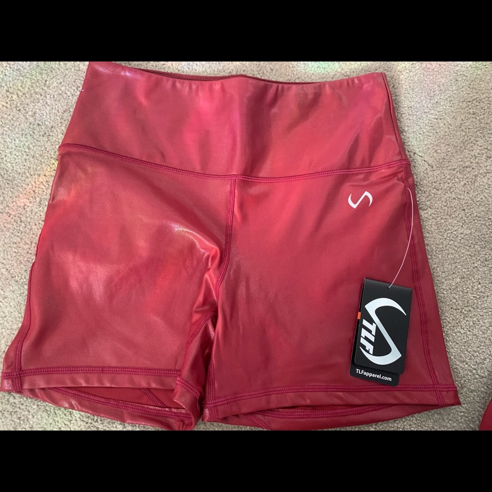 NWT TLF Gerana Shorts - Oxblood Shine - Medium